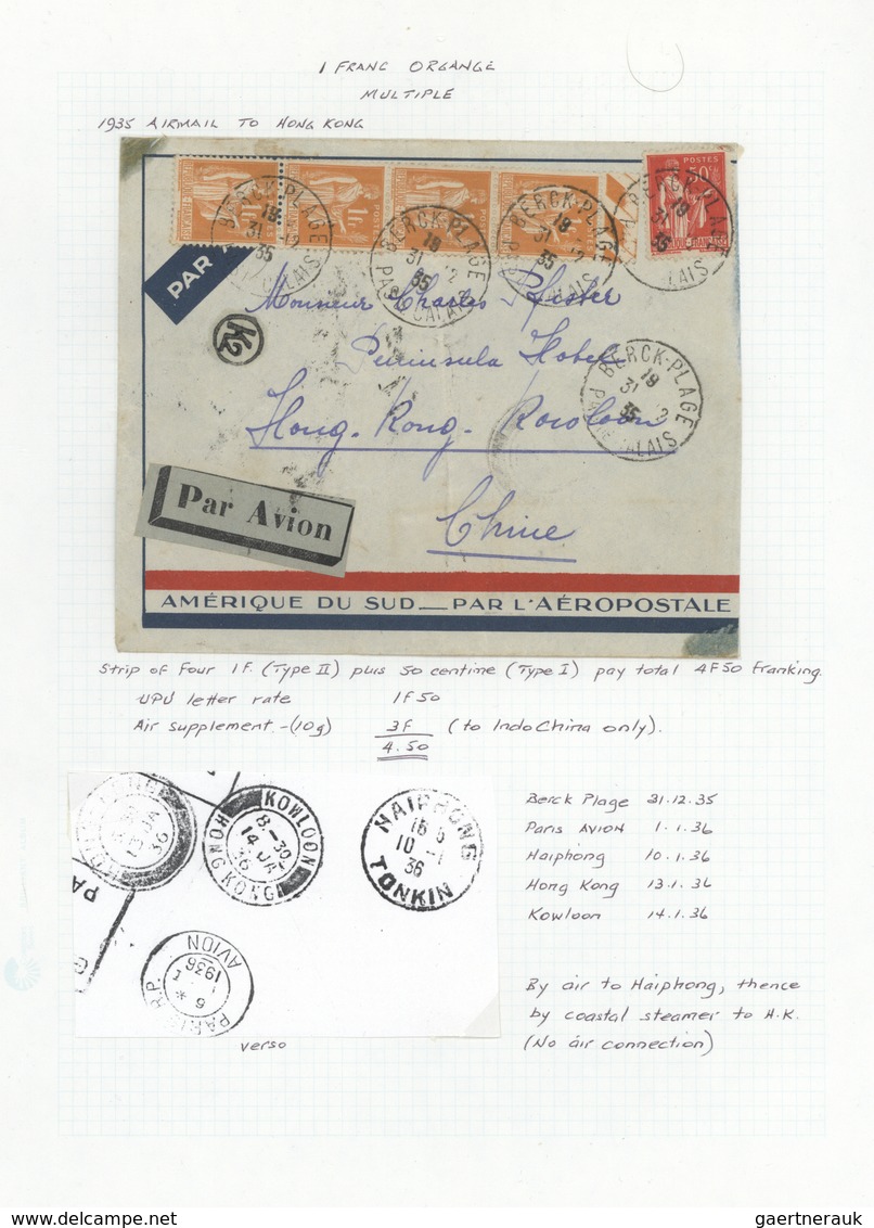 Br/GA Frankreich: 1933/1940 (ca.), TYPE "PAIX", specialised collection of apprx. 135 covers, cards and sta