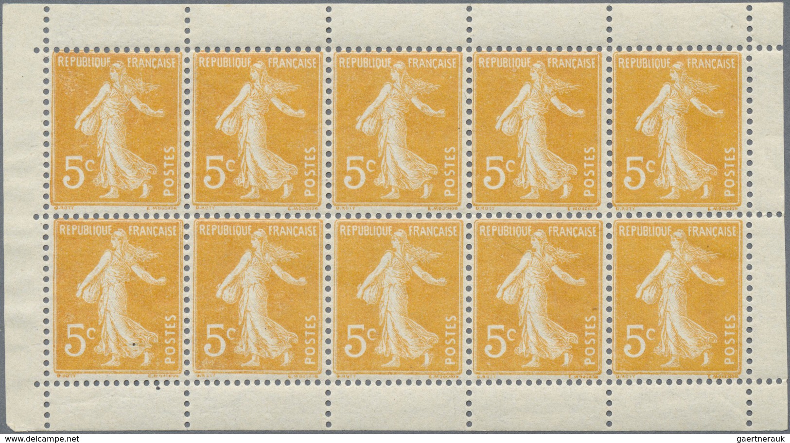 ** Frankreich - Markenheftchen: 1920s, Semeuse Camee 5c. Yellow, 5c. Green, 30c. Blue, 30c. Red, 40c. O - Other & Unclassified