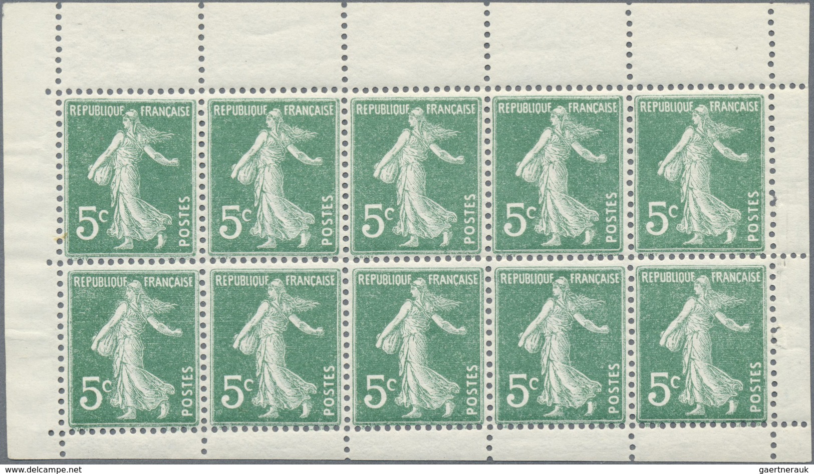 ** Frankreich - Markenheftchen: 1920s, Semeuse Camee 5c. Yellow, 5c. Green, 30c. Blue, 30c. Red, 40c. O - Other & Unclassified