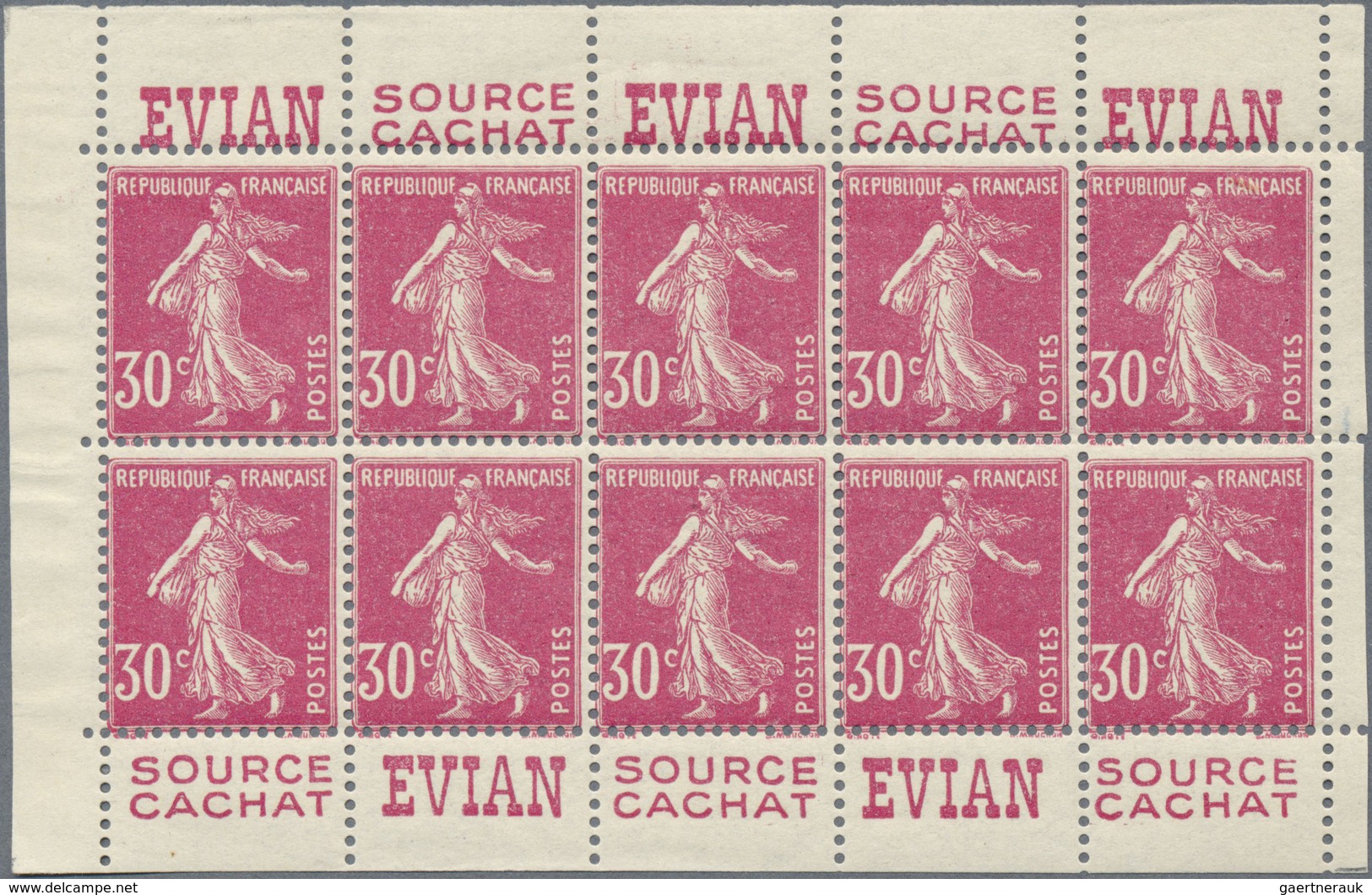 ** Frankreich - Markenheftchen: 1920s, Semeuse Camee 5c. Yellow, 5c. Green, 30c. Blue, 30c. Red, 40c. O - Autres & Non Classés