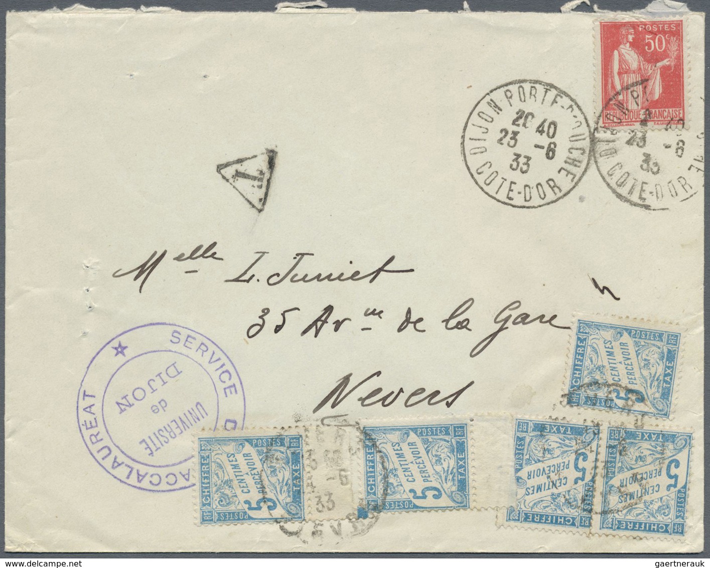 Br Frankreich - Portomarken: 1850/1980 (ca.), insufficiently paid domestic mail, holding of apprx. 230