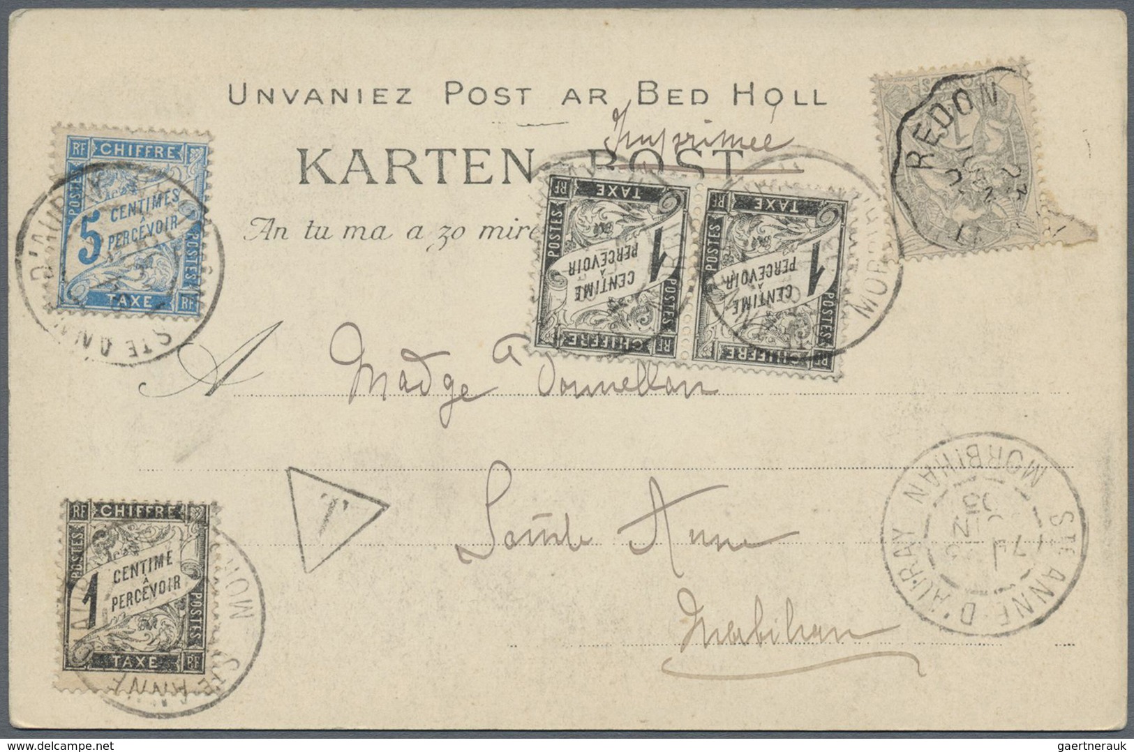 Br Frankreich - Portomarken: 1850/1980 (ca.), insufficiently paid domestic mail, holding of apprx. 230