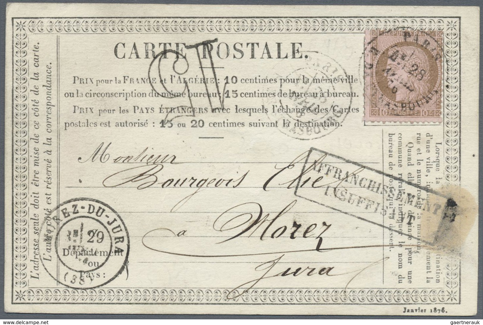 Br Frankreich - Portomarken: 1850/1980 (ca.), insufficiently paid domestic mail, holding of apprx. 230