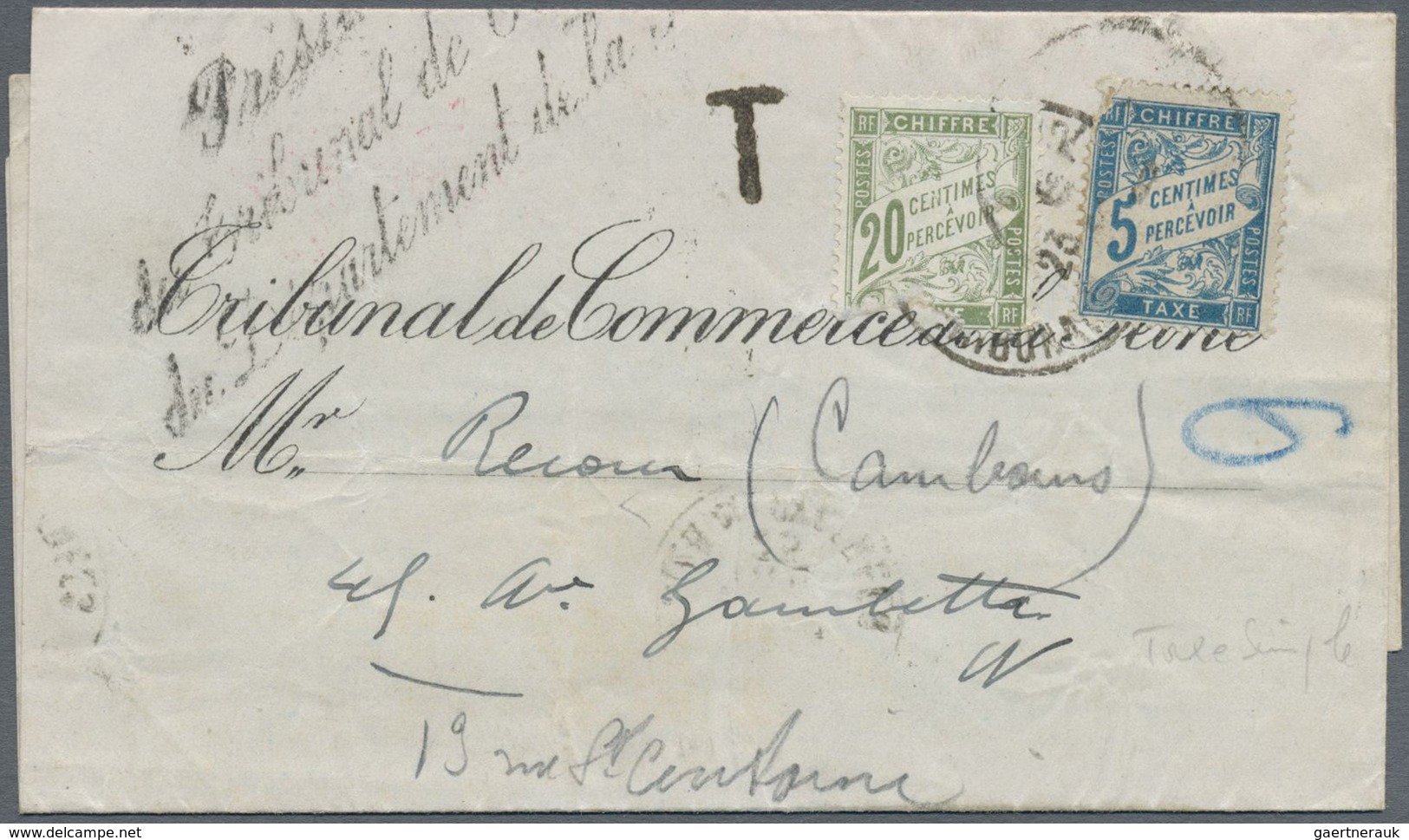 Br Frankreich - Portomarken: 1850/1980 (ca.), insufficiently paid domestic mail, holding of apprx. 230