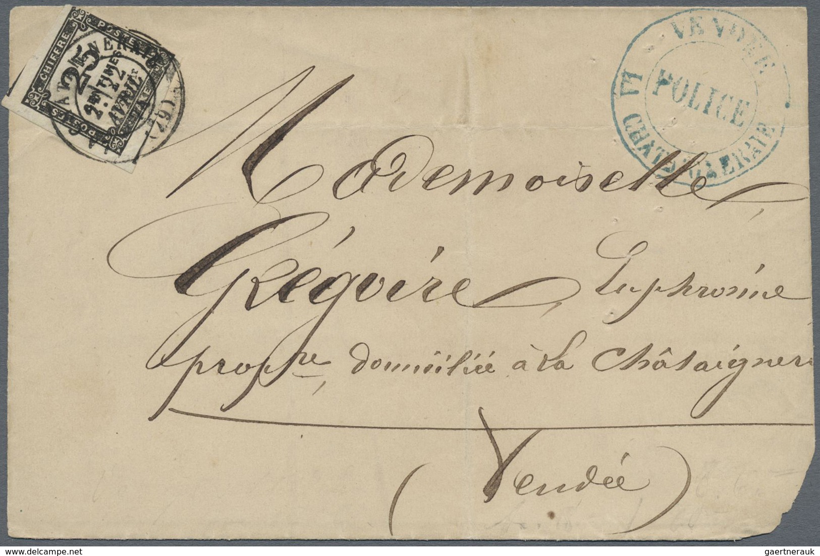 Br Frankreich - Portomarken: 1850/1980 (ca.), insufficiently paid domestic mail, holding of apprx. 230