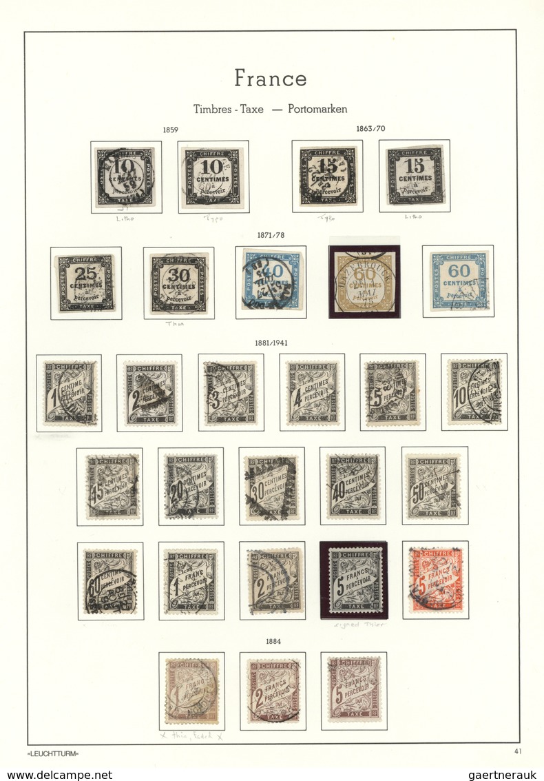 O Frankreich - Portomarken: 1859/1983, Used Collection On Lighthouse Pages Incl. Better Stamps, Some V - 1859-1959 Lettres & Documents