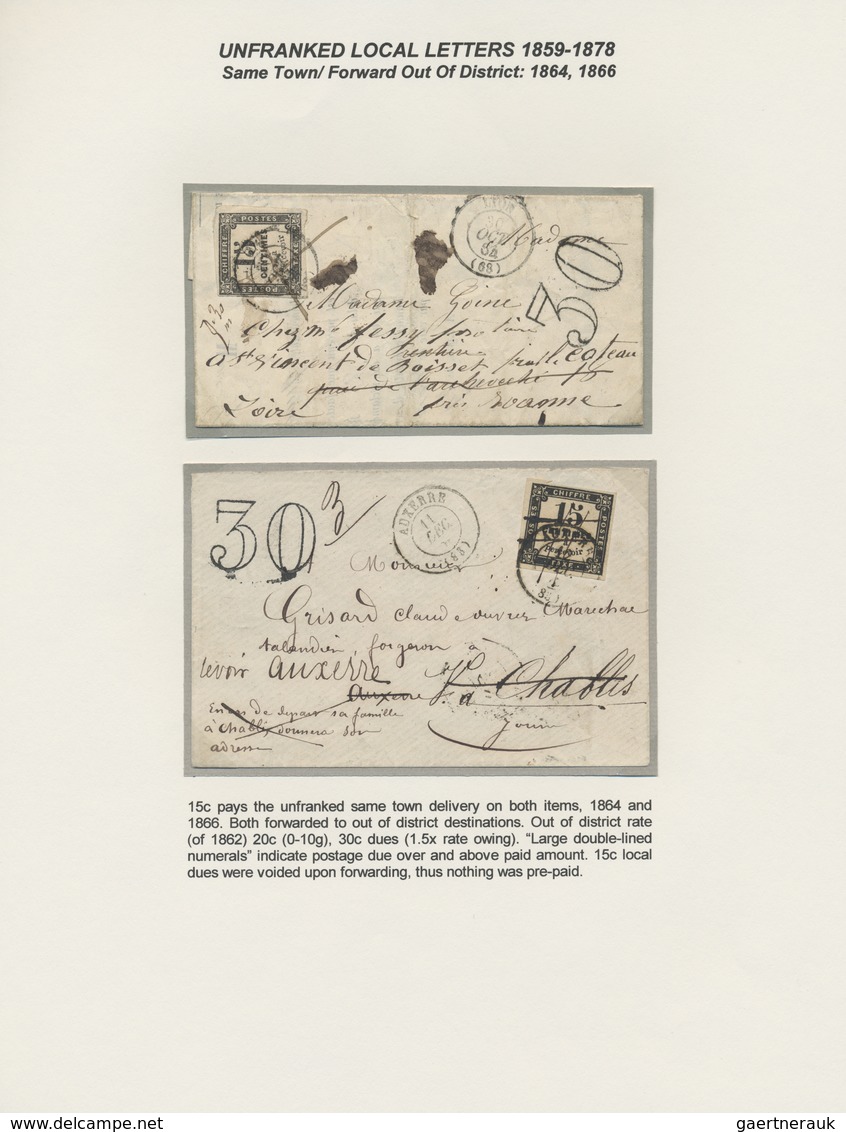 Br/GA Frankreich - Portomarken: 1859/1959, "100 YEARS OF FRENCH POSTAGE DUES", extraordinary exhibit colle
