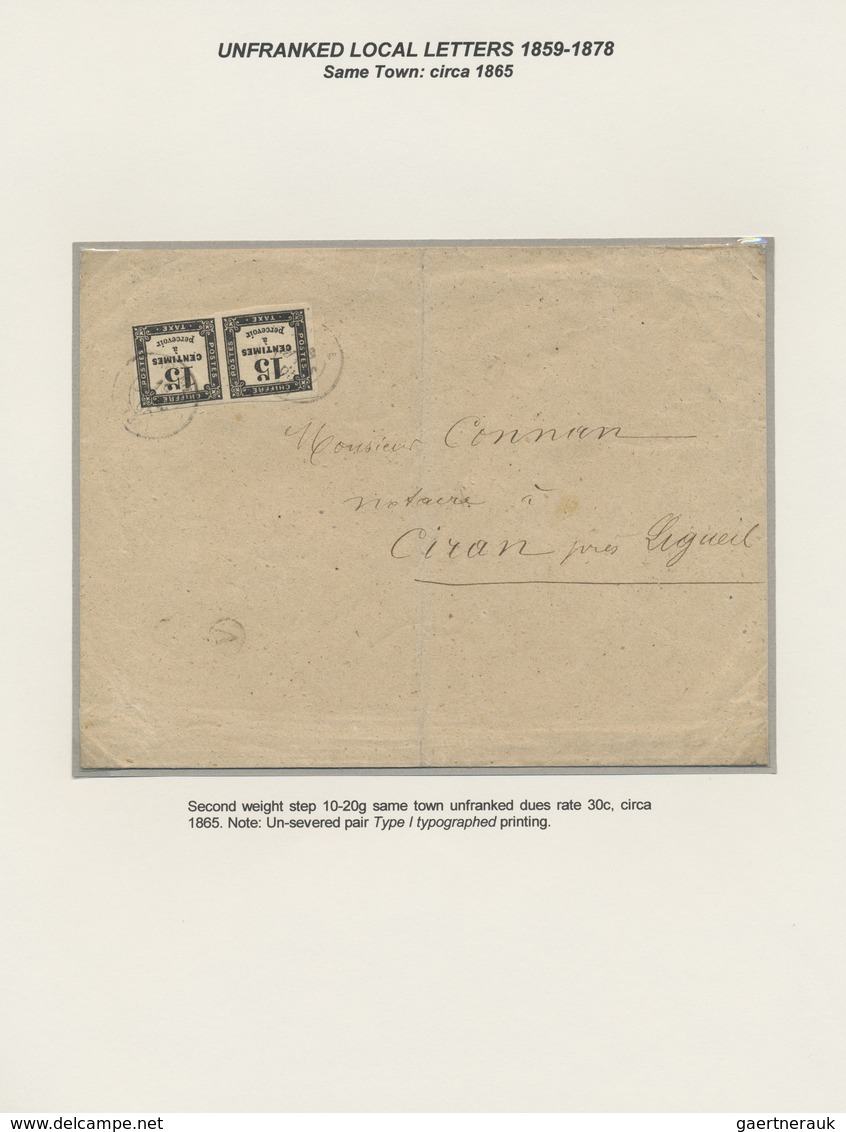 Br/GA Frankreich - Portomarken: 1859/1959, "100 YEARS OF FRENCH POSTAGE DUES", extraordinary exhibit colle