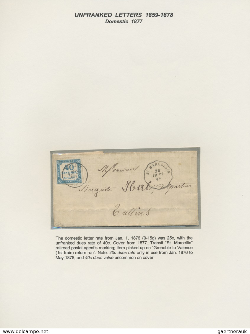 Br/GA Frankreich - Portomarken: 1859/1959, "100 YEARS OF FRENCH POSTAGE DUES", extraordinary exhibit colle