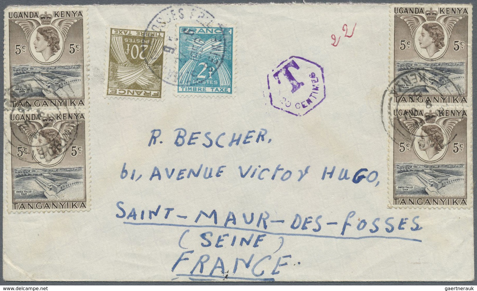 Br Frankreich - Portomarken: 1870/1980 (ca.), Insufficiently Paid Incoming Mail, Accumulation Of Apprx. - 1859-1959 Lettres & Documents