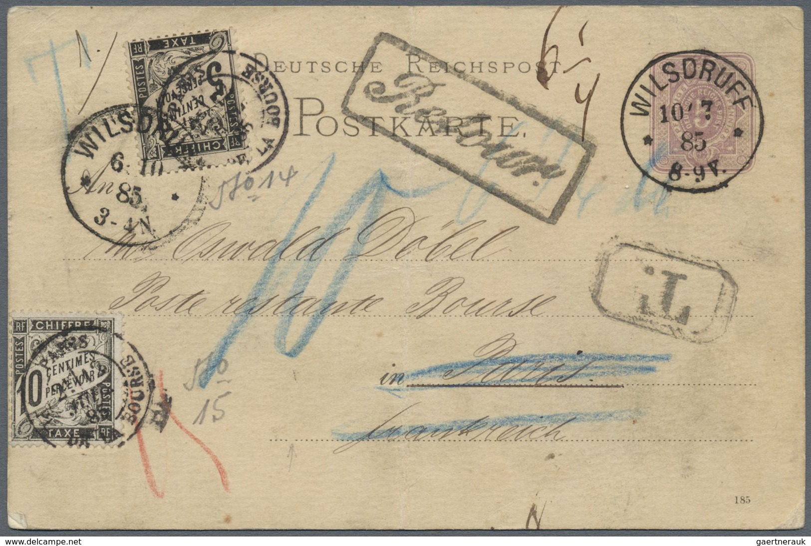 Br Frankreich - Portomarken: 1870/1980 (ca.), insufficiently paid incoming mail, accumulation of apprx.