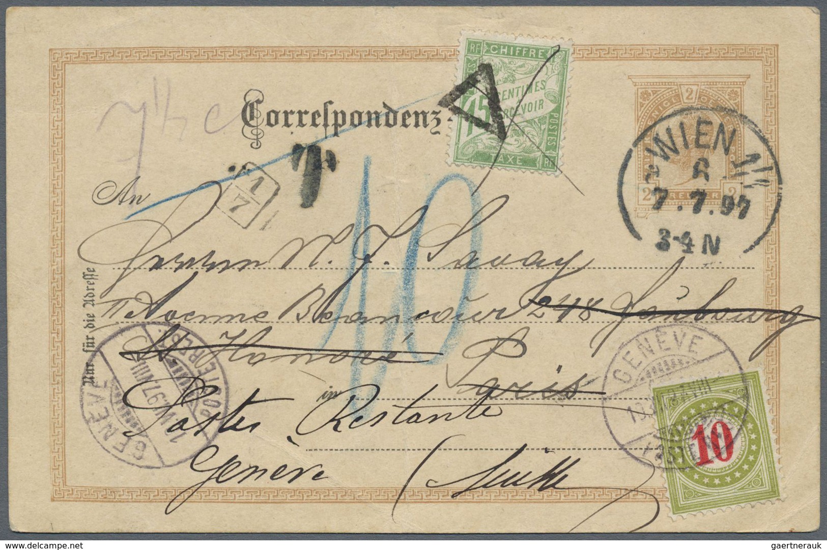 Br Frankreich - Portomarken: 1870/1980 (ca.), insufficiently paid incoming mail, accumulation of apprx.