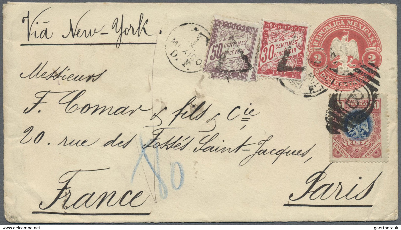 Br Frankreich - Portomarken: 1870/1980 (ca.), insufficiently paid incoming mail, accumulation of apprx.