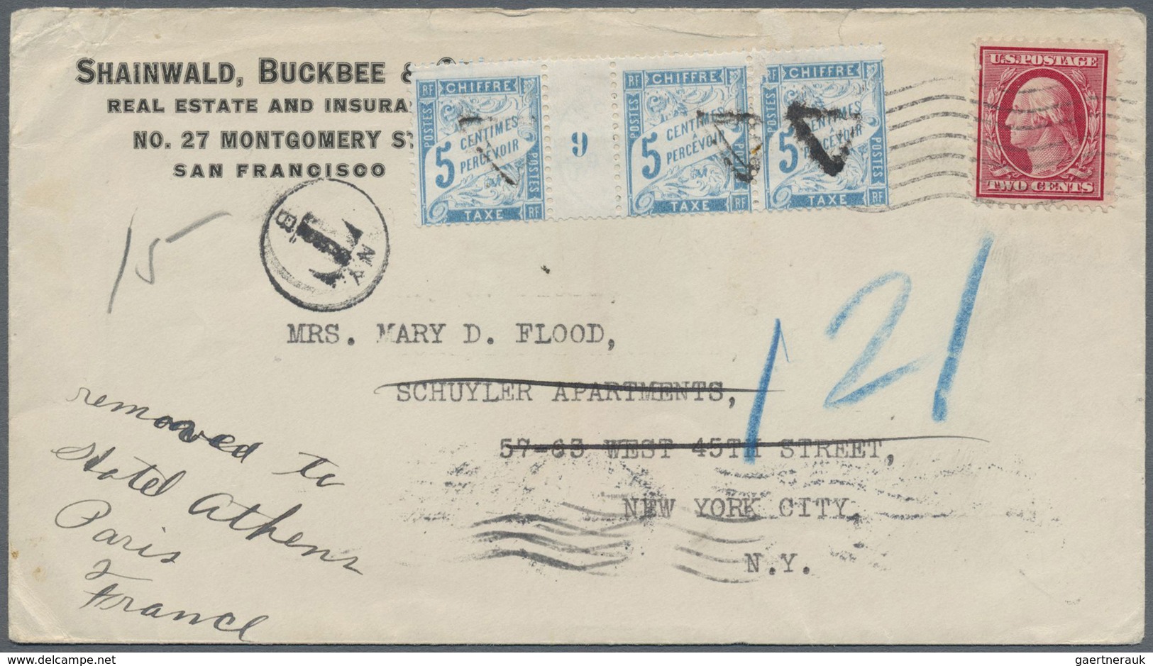 Br Frankreich - Portomarken: 1870/1980 (ca.), insufficiently paid incoming mail, accumulation of apprx.