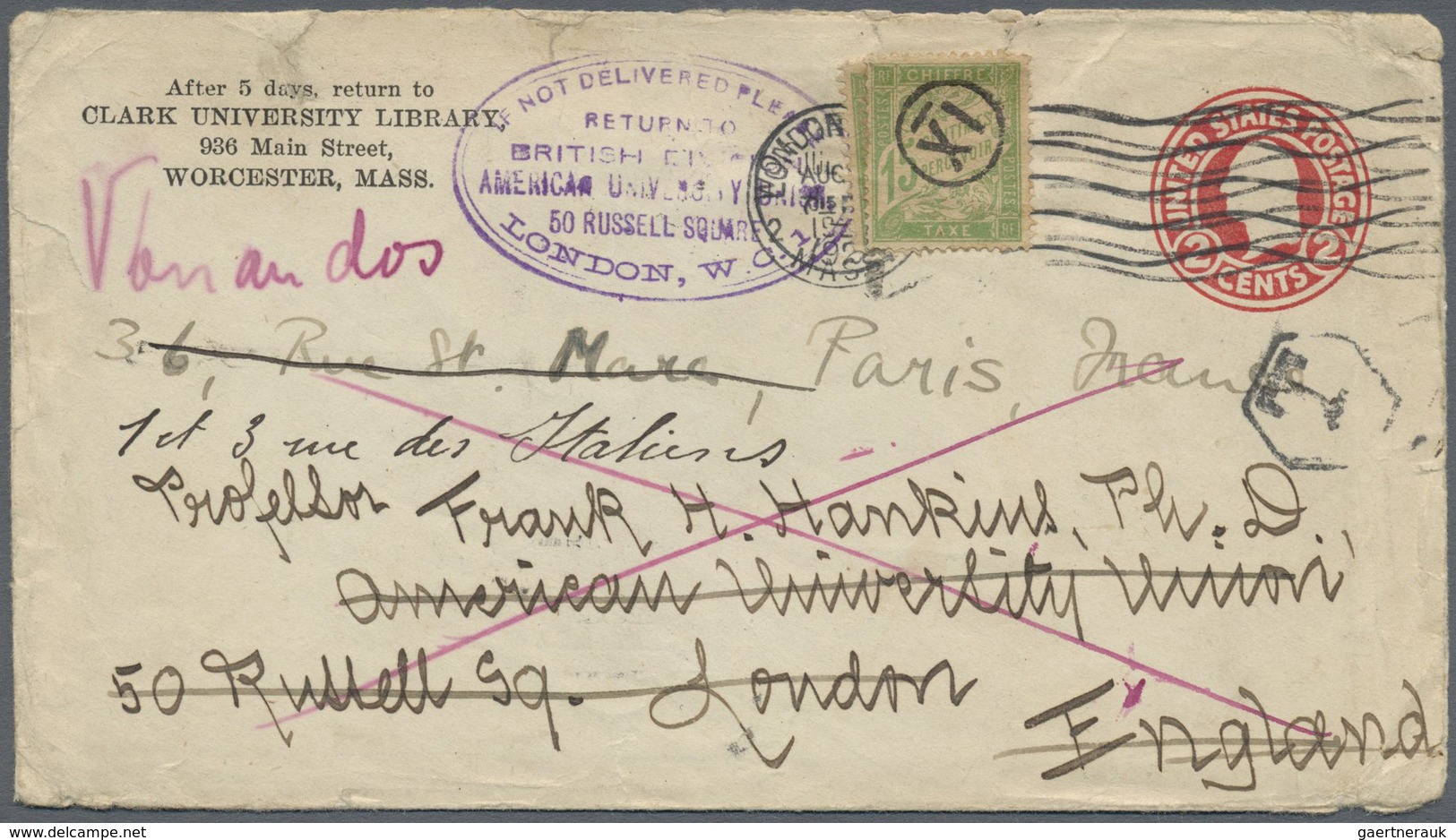 Br Frankreich - Portomarken: 1870/1980 (ca.), insufficiently paid incoming mail, accumulation of apprx.