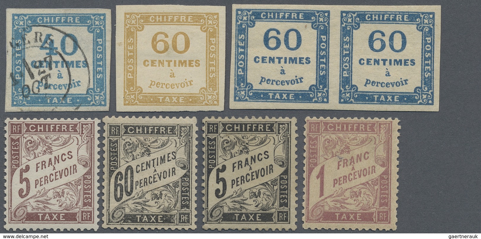*/**/O Frankreich - Portomarken: 1871/1900 (ca.), Mainly Mint Lot Of Better Stamps, Incl. Michel No. 6 Used - 1859-1959 Brieven & Documenten