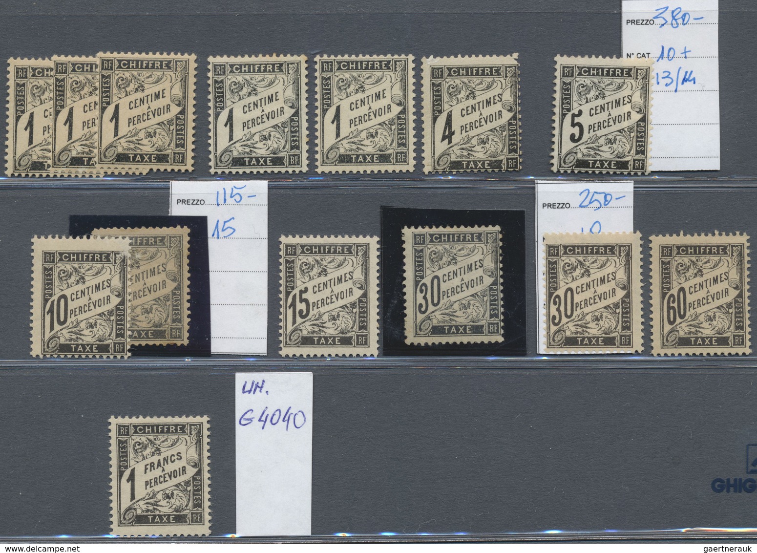 */** Frankreich - Portomarken: 1881/1900 (ca.), Duval Issue, Mint Lot Of Apprx. 40 Stamps, Some Forgeries - 1859-1959 Lettres & Documents
