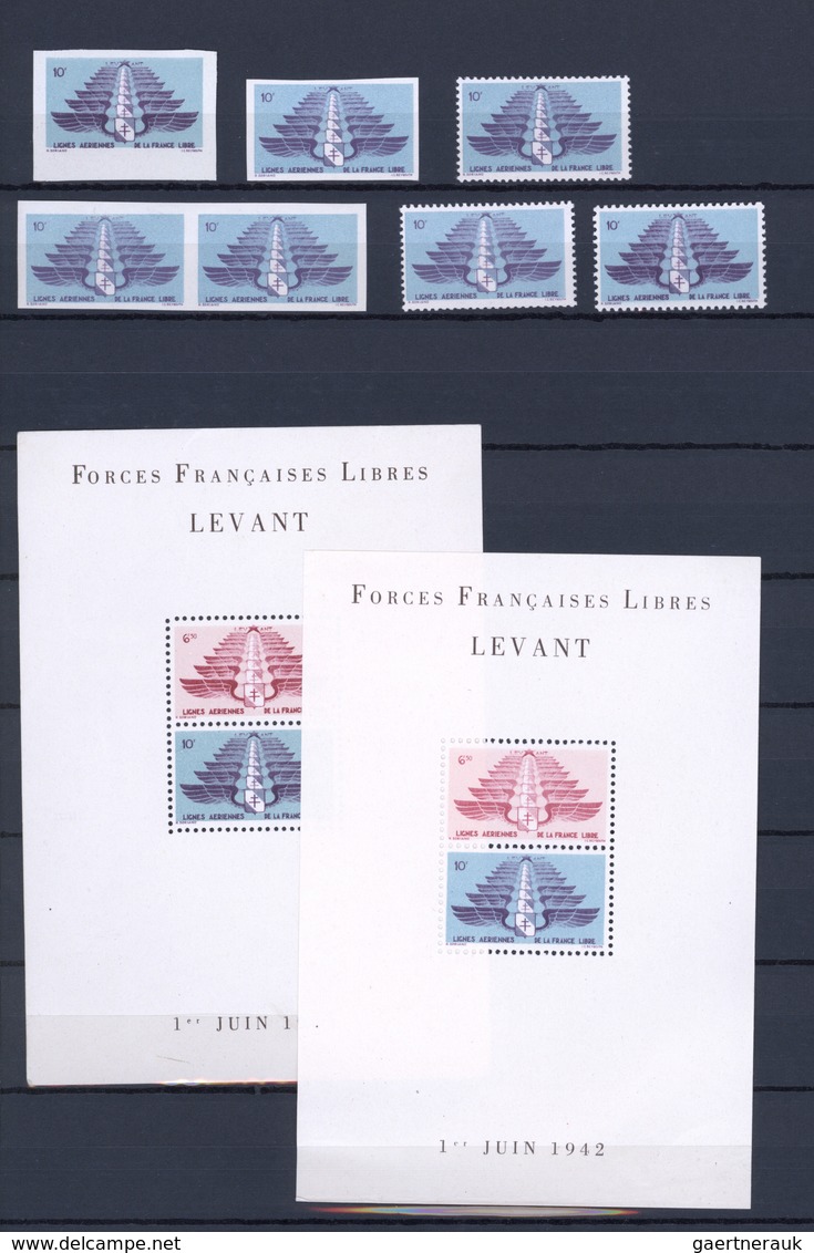 */**/(*)/O Französische Post In Der Levante: 1942/1943, F.F.L. Issues, Mainly Mint Assortment On Stocksheets In - Autres & Non Classés