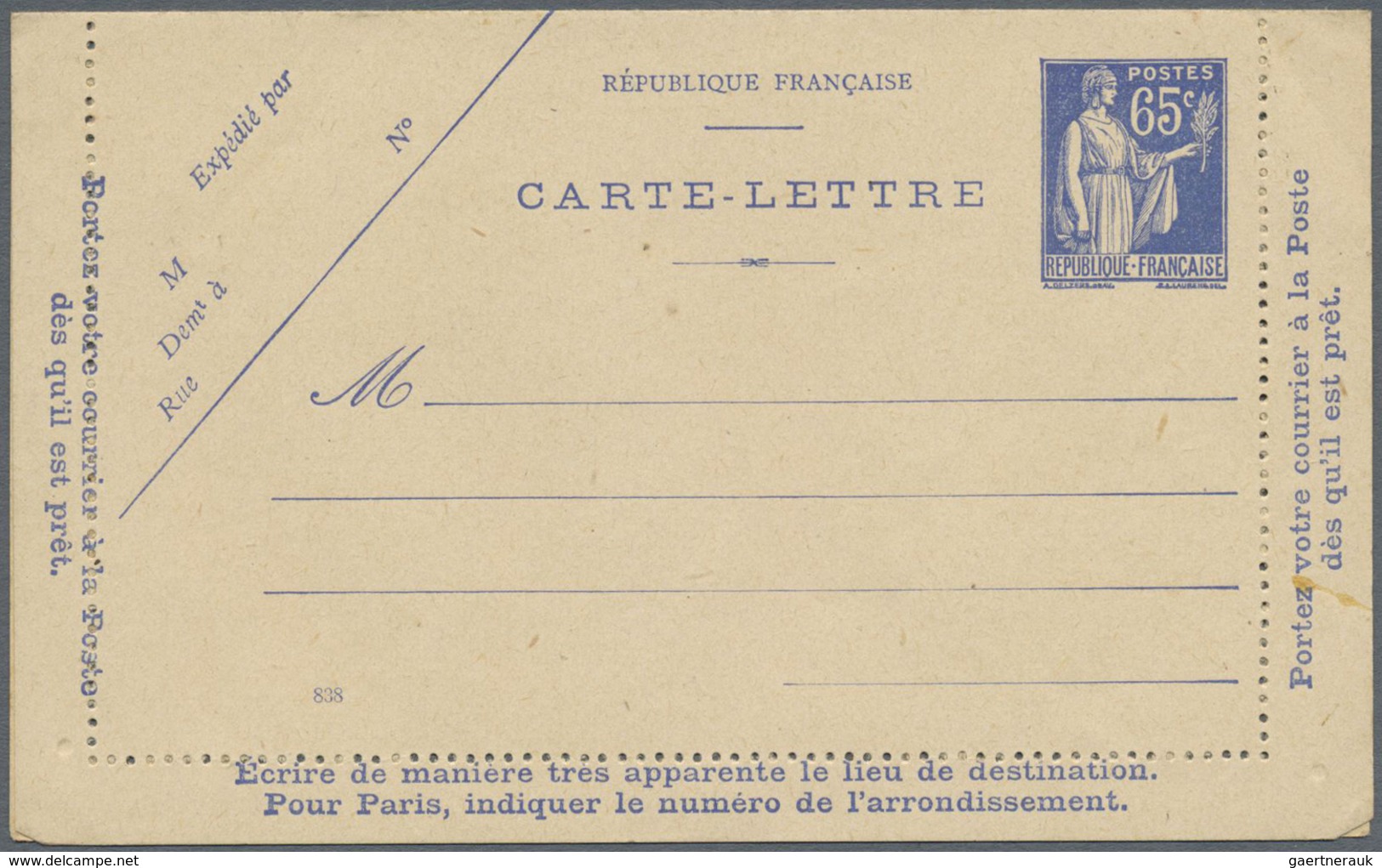 GA Frankreich - Ganzsachen: 1875/1990 (ca.), accumulation of apprx. 330 used and unsued stationeries, c