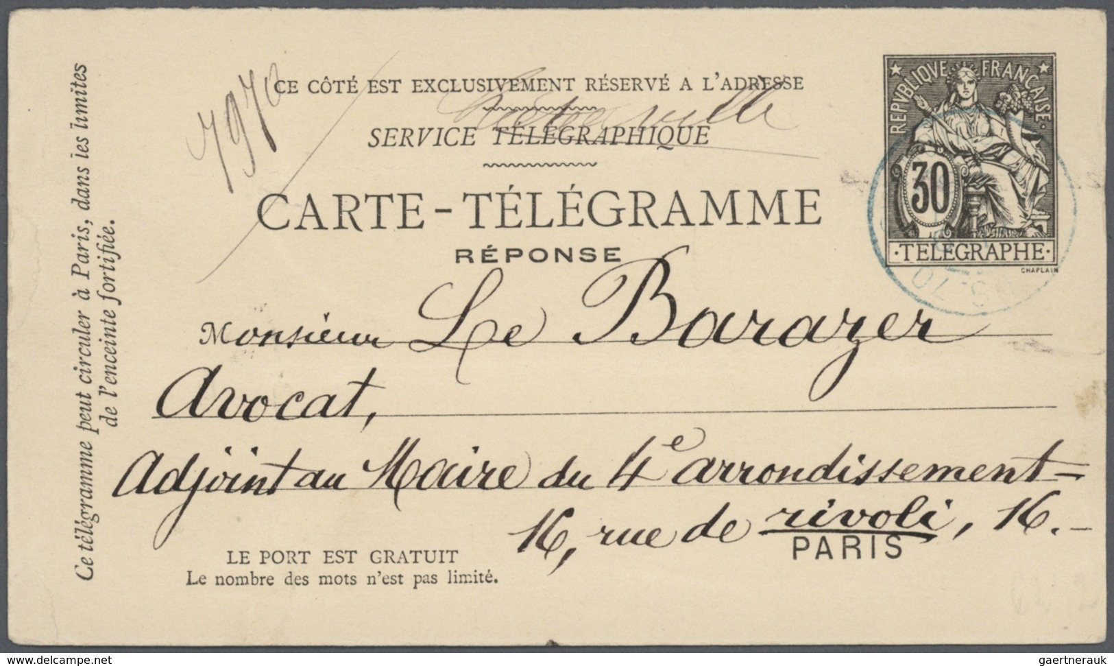 GA Frankreich - Ganzsachen: 1875/1910 (ca.), Sammlung Von Etwa 140 Alten Ganzsachen Bzw. Postkarten-Vor - Autres & Non Classés