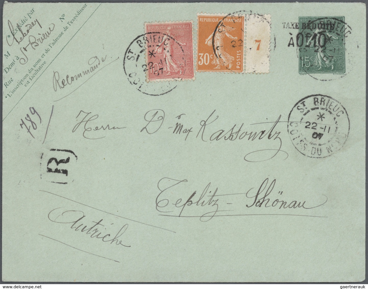 GA Frankreich - Ganzsachen: 1875/1910 (ca.), Sammlung Von Etwa 140 Alten Ganzsachen Bzw. Postkarten-Vor - Autres & Non Classés