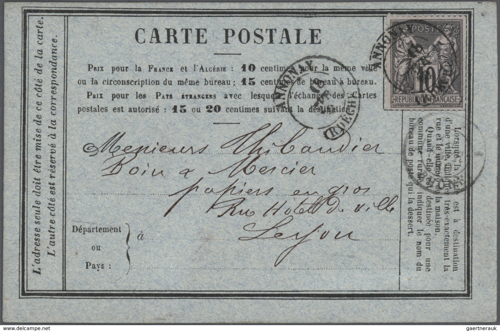 GA Frankreich - Ganzsachen: 1875/1910 (ca.), Sammlung von etwa 140 alten Ganzsachen bzw. Postkarten-Vor
