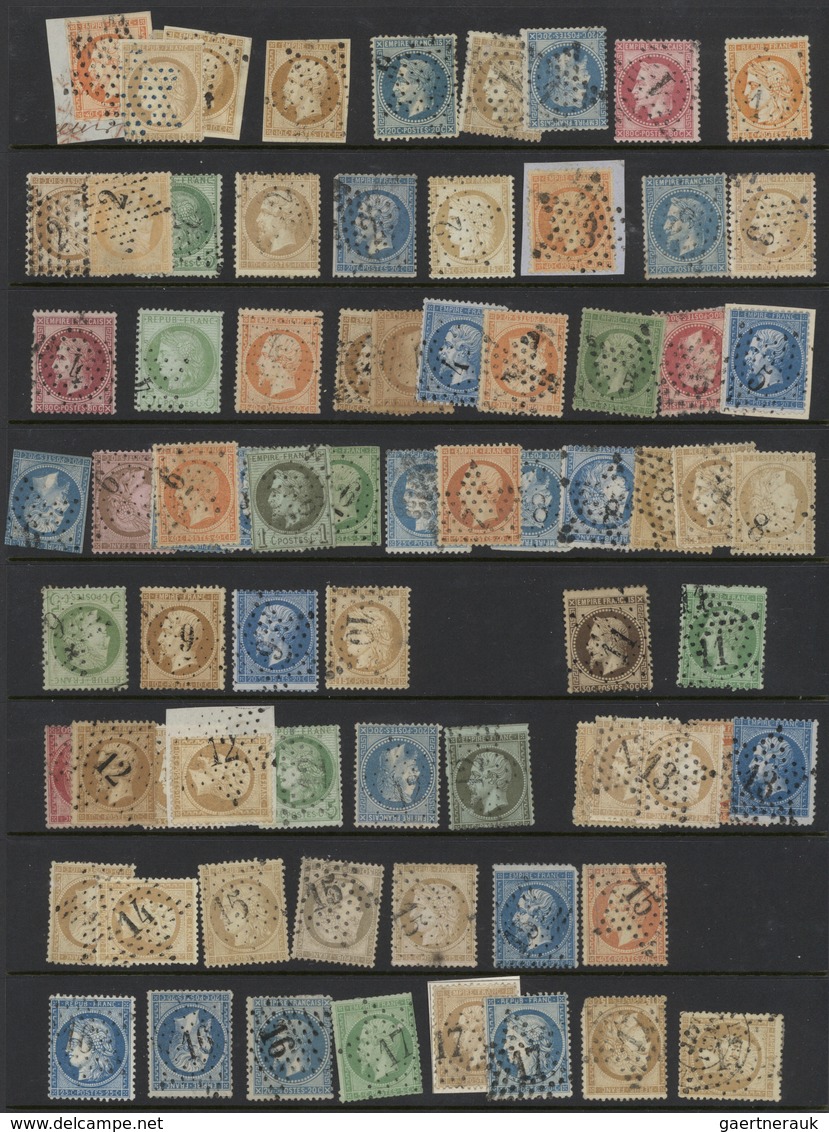 O/Brfst Frankreich - Stempel: 1853/1875 (ca.), Specialised Assortment Of Apprx 340 Stamps Ceres/Napoleon (of - 1877-1920: Période Semi Moderne