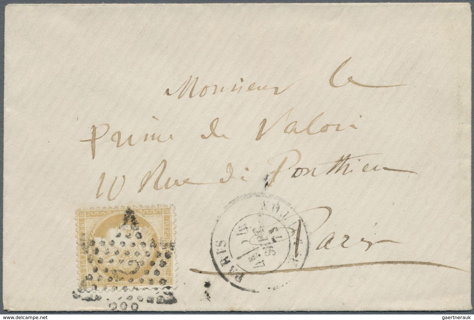 Br Frankreich - Stempel: 1856/1875, ETOILE/ETOILE AVEC NUMERO, Group Of Apprx. 56 Entires With Franking - 1877-1920: Période Semi Moderne