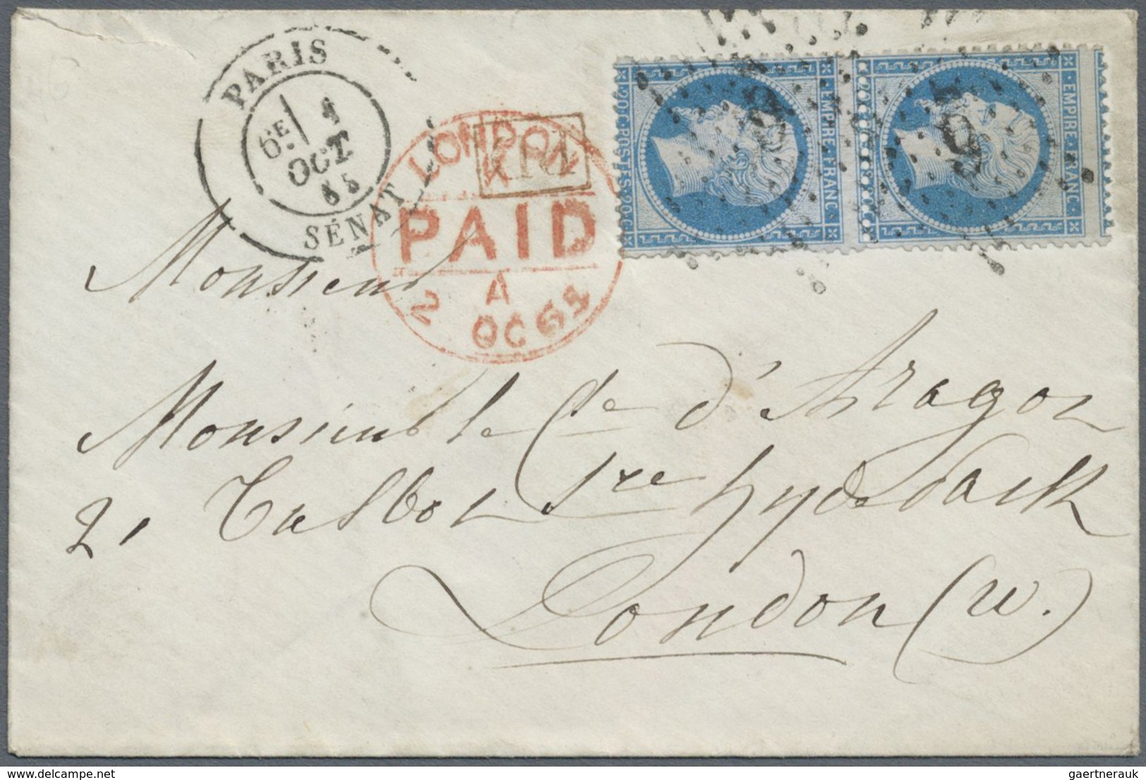 Br Frankreich - Stempel: 1856/1875, ETOILE/ETOILE AVEC NUMERO, group of apprx. 56 entires with franking