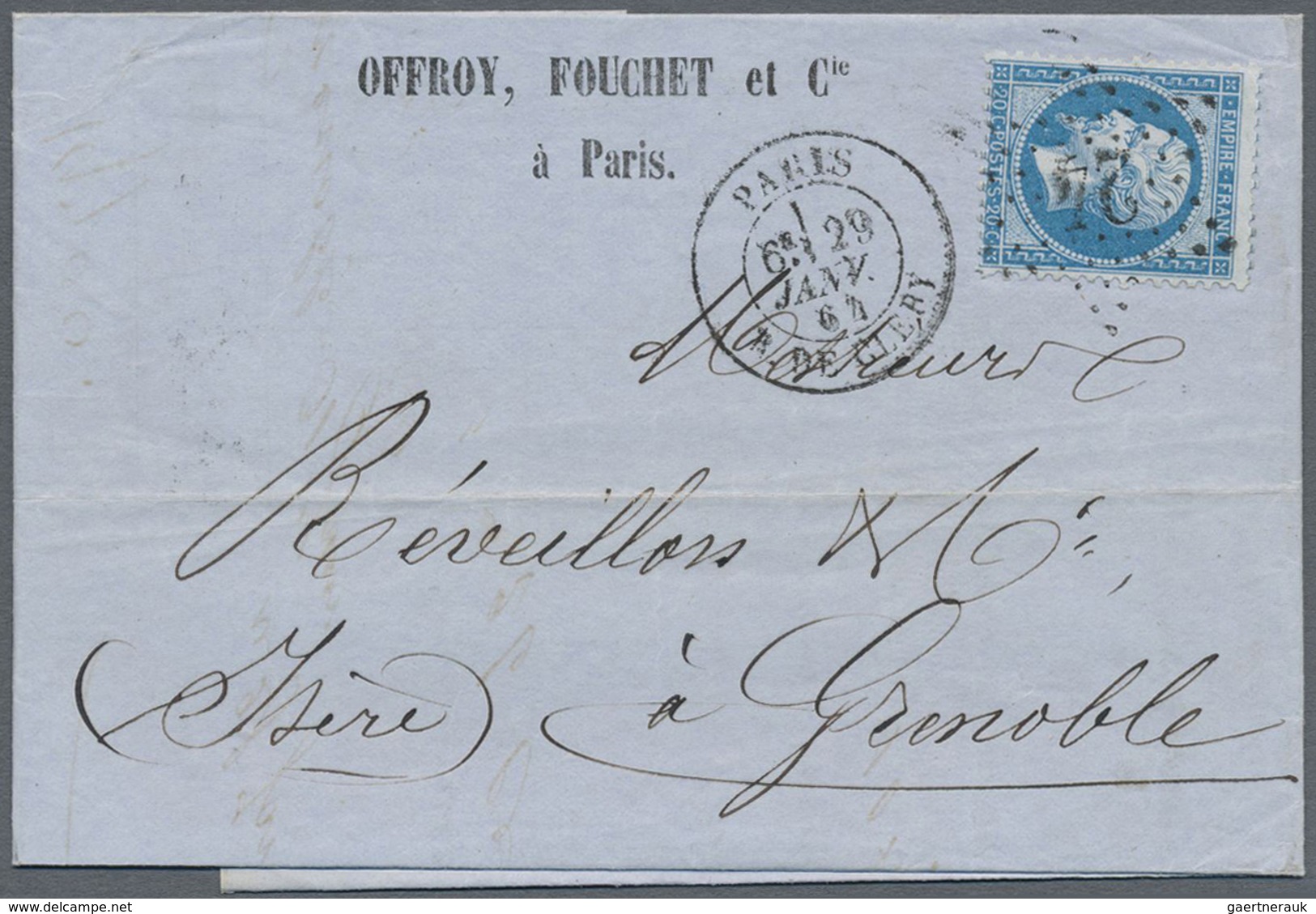 Br Frankreich - Stempel: 1856/1875, ETOILE/ETOILE AVEC NUMERO, group of apprx. 56 entires with franking