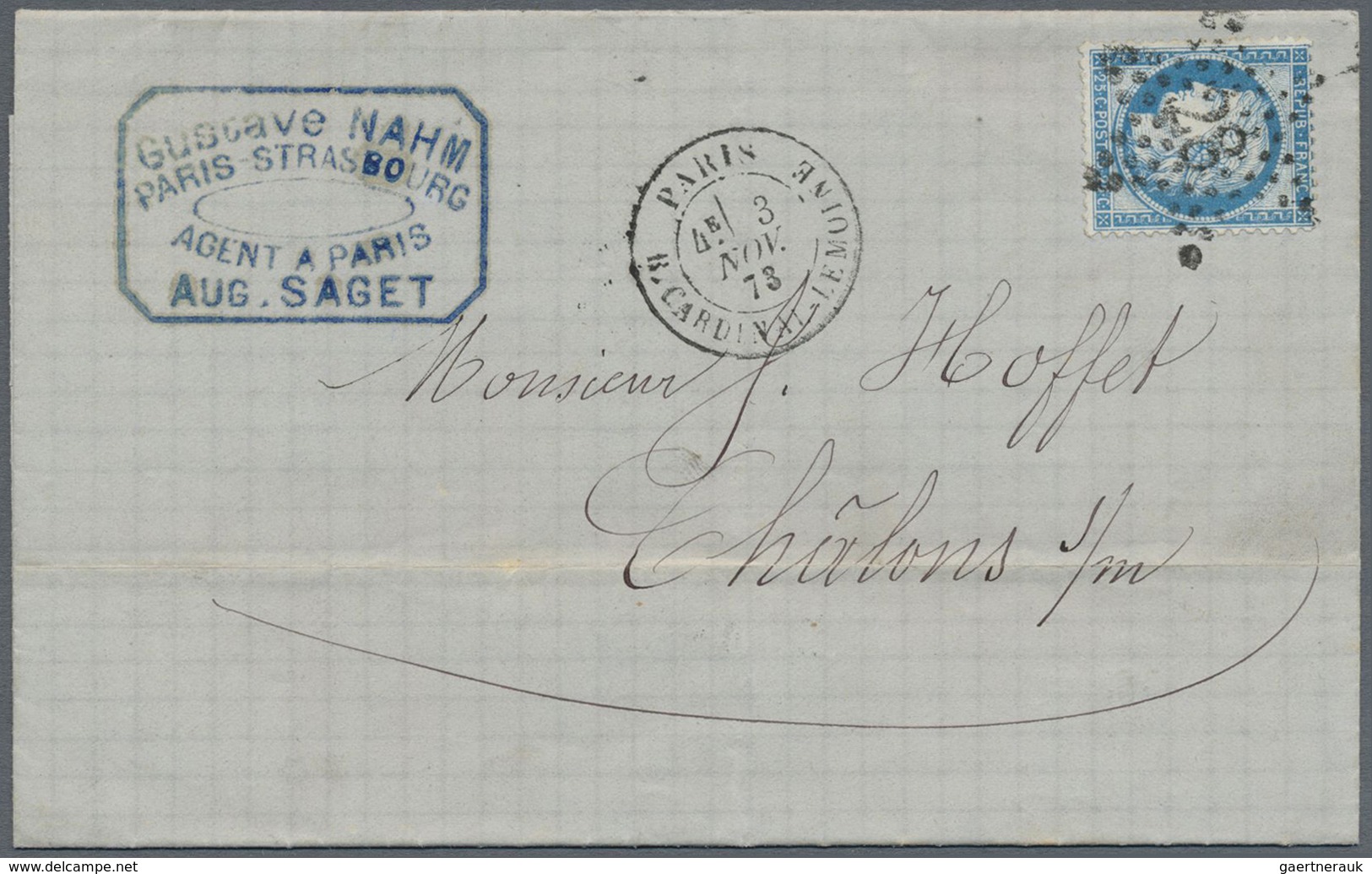 Br Frankreich - Stempel: 1856/1875, ETOILE/ETOILE AVEC NUMERO, group of apprx. 56 entires with franking