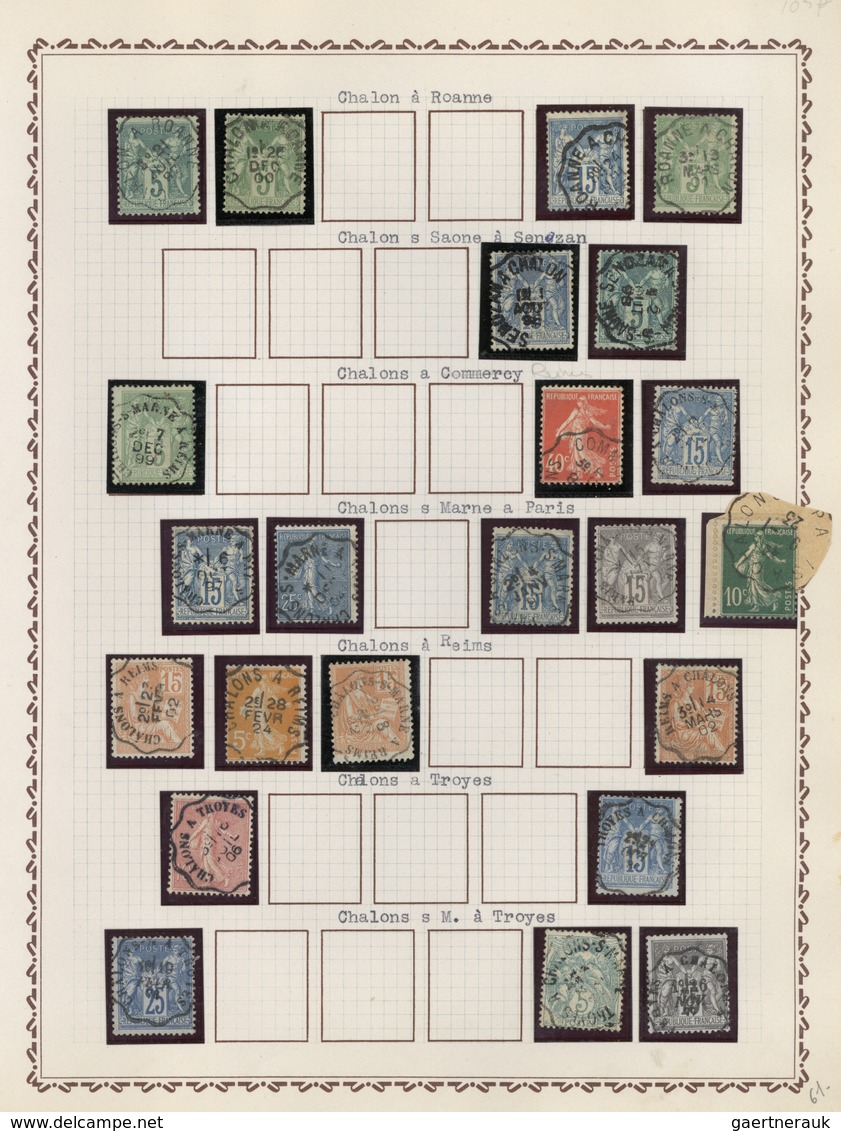 O/Brfst Frankreich - Stempel: 1880/1930 (ca.), Railway Postmarks, Specialised Collection On Apprx. 1.270 Sta - 1877-1920: Periodo Semi Moderno