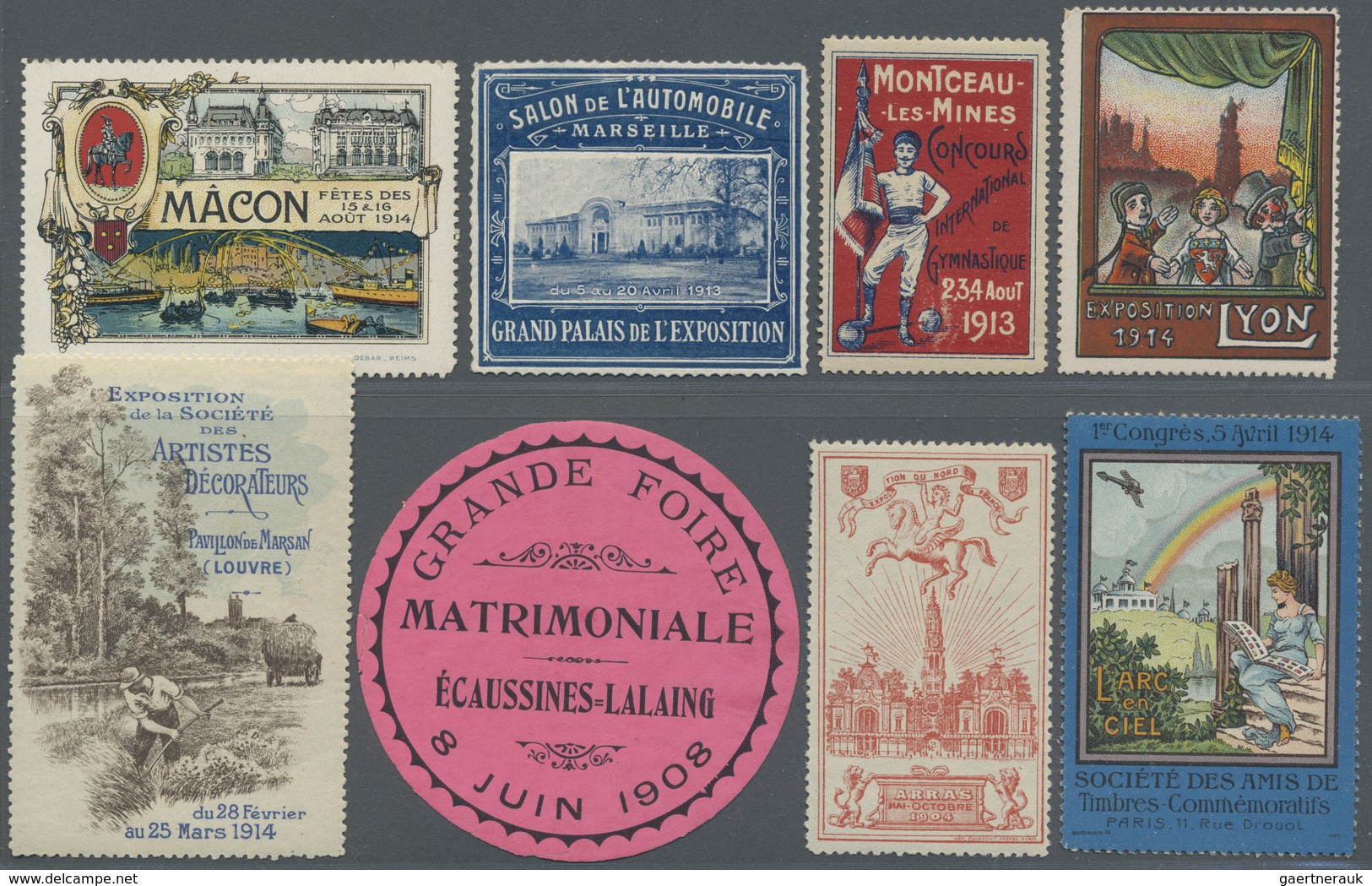 Frankreich - Besonderheiten: 1896/1924, EXHIBITIONS, FAIRS, EVENTS - POSTER-STAMPS, Comprehensive An - Autres & Non Classés