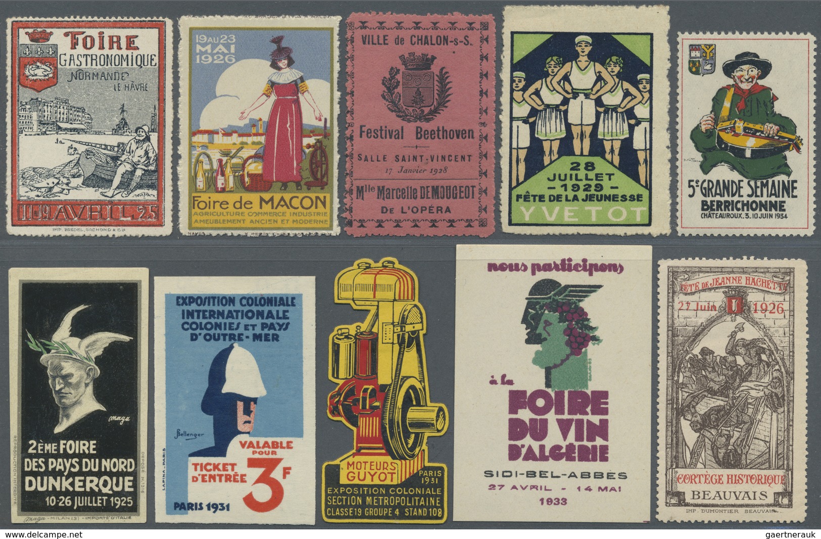 Frankreich - Besonderheiten: 1925/1980, EXHIBITIONS, FAIRS, EVENTS - POSTER-STAMPS, Comprehensive An - Autres & Non Classés