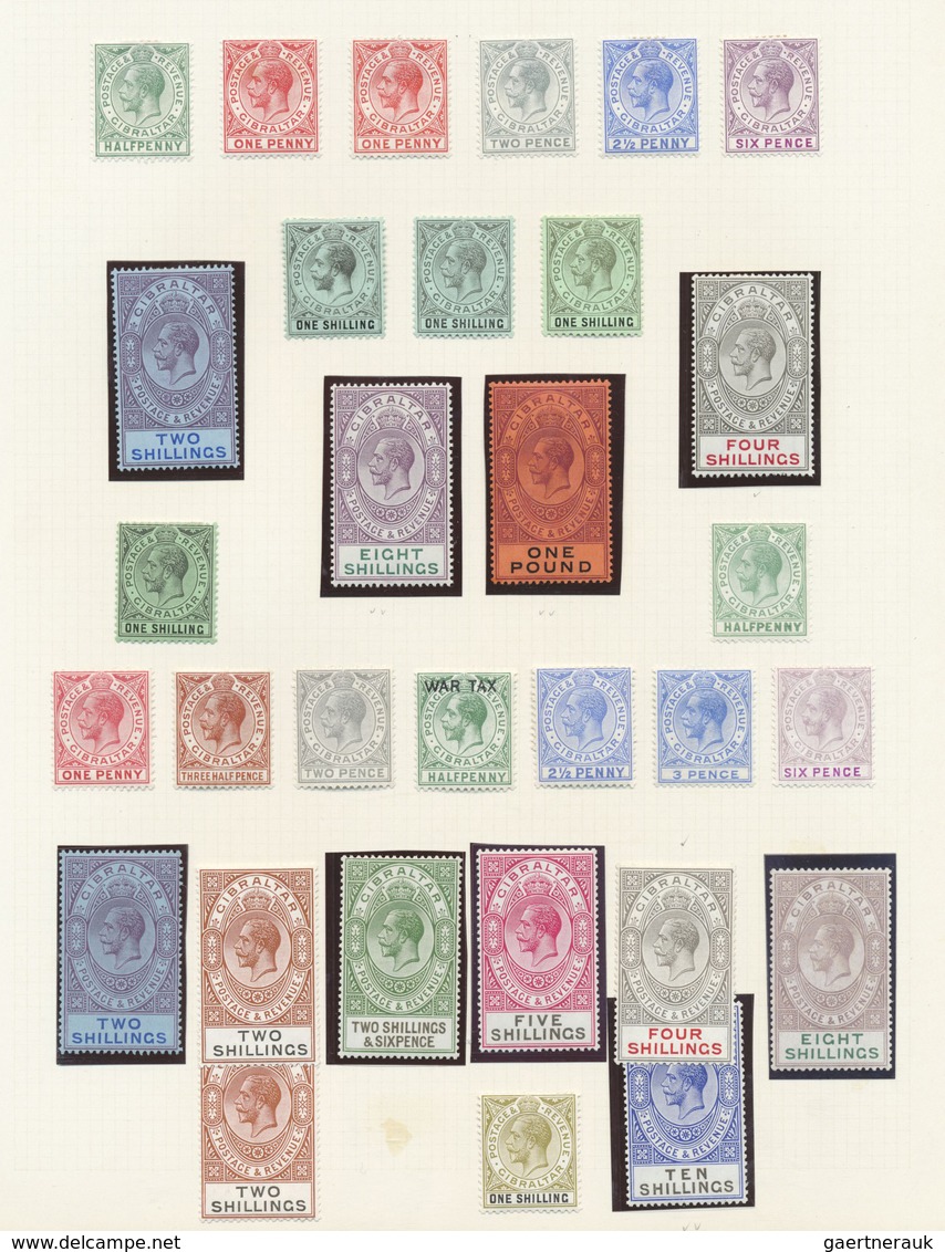 * Gibraltar: 1912/1925, KGV, Splendid Mint Collection Of 31 Stamps, Comprising E.g. Mult.Crown CA ½d. - Gibraltar