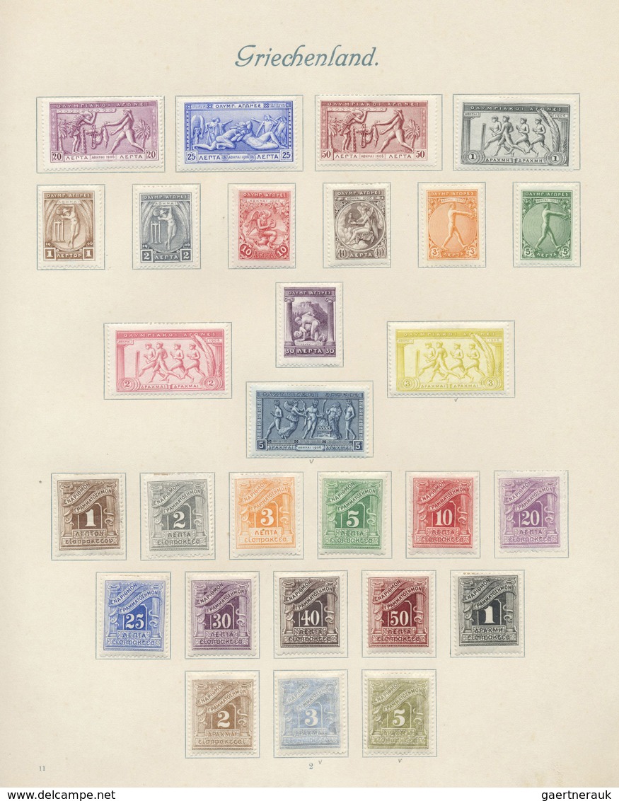 */O Griechenland: 1865/1930 (ca.), Mainly Mint Collection On Album Pages, From A Nice Section Of 36 Larg - Lettres & Documents