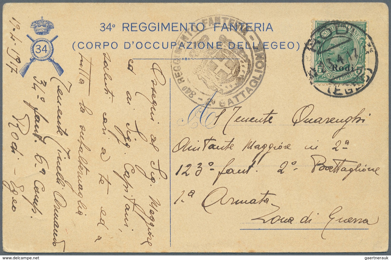 Br/ Griechenland: 1900-1922, 34 covers / cards including good cancellations of italian occupation Dodeca