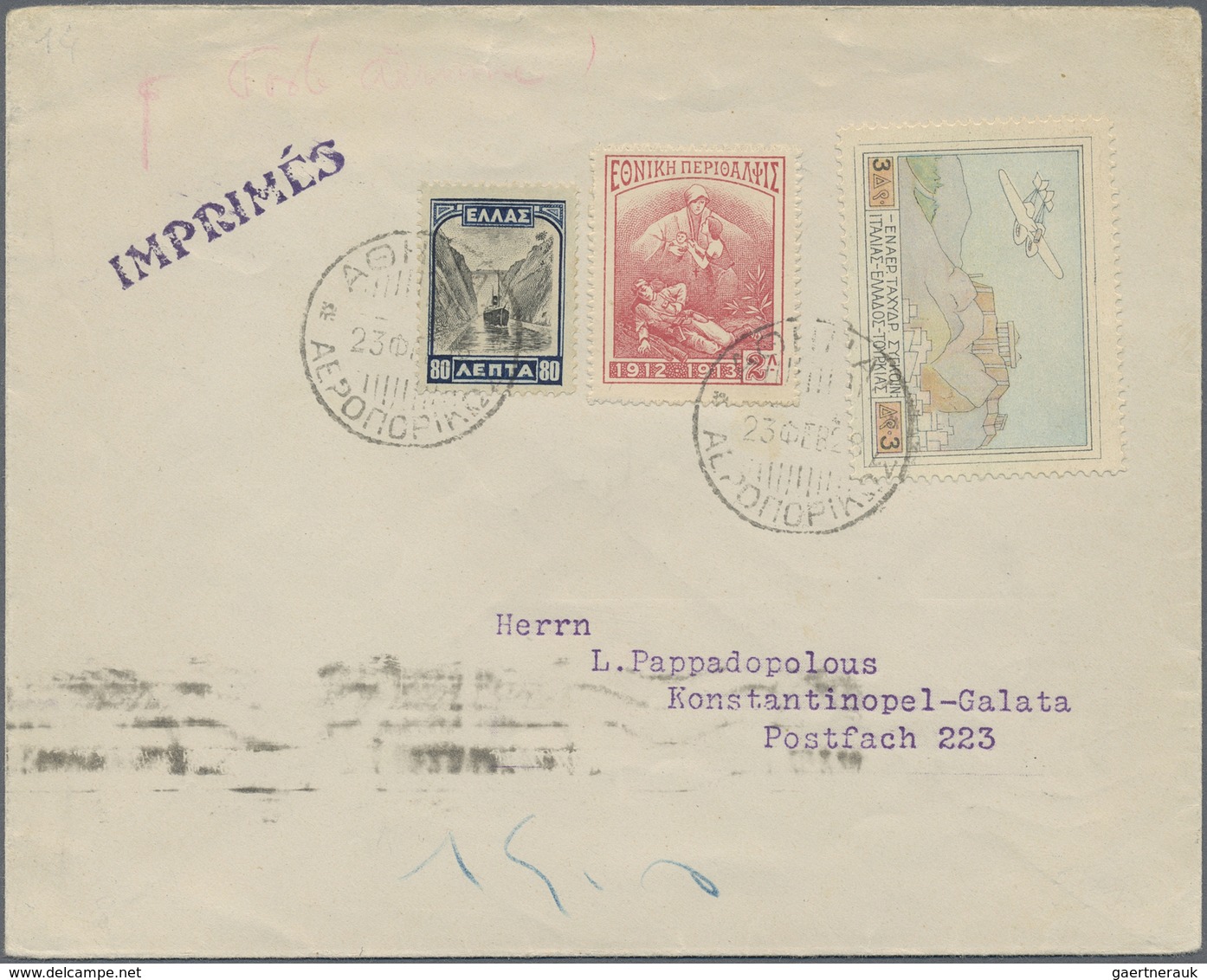 Br/ Griechenland: 1926-33, Ten Air Mail & First Flight Covers Greece To Turkey, Few Very Attractive Air - Lettres & Documents