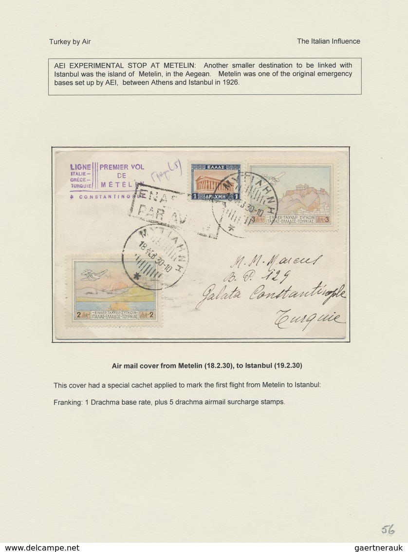 Br/ Griechenland: 1926-33, Ten Air Mail & First Flight Covers Greece To Turkey, Few Very Attractive Air - Lettres & Documents