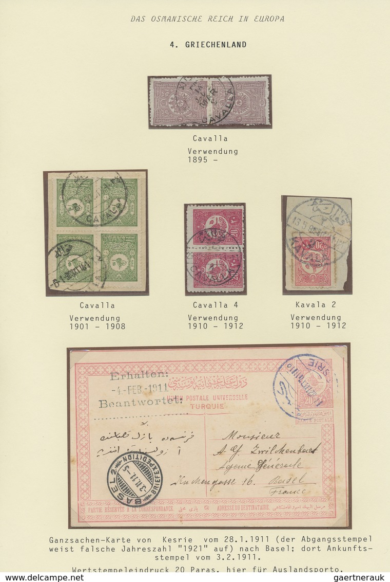Br Griechenland - Stempel: 1840-1912, Collection On 18 Exhibition Leaves "Ottoman Post In Greece", Incl - Marcophilie - EMA (Empreintes Machines)