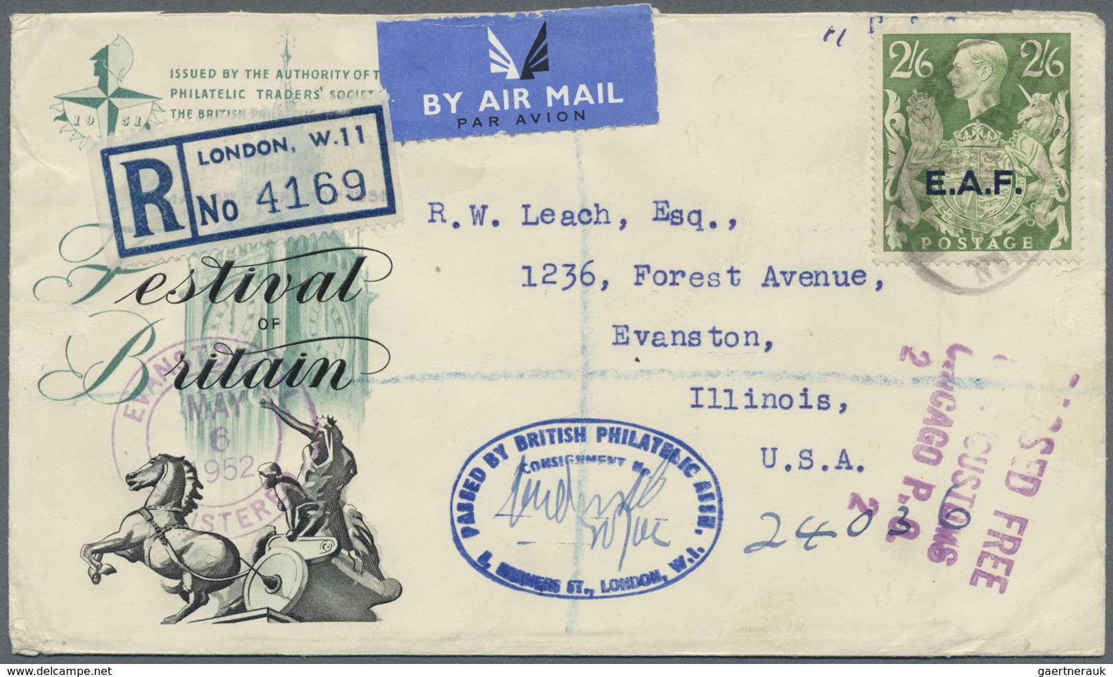 Br/GA Grossbritannien Und Kolonien: 1897/1980, Lot Of Ca. 50 Registered Letters From Great Britain And Col - Autres & Non Classés