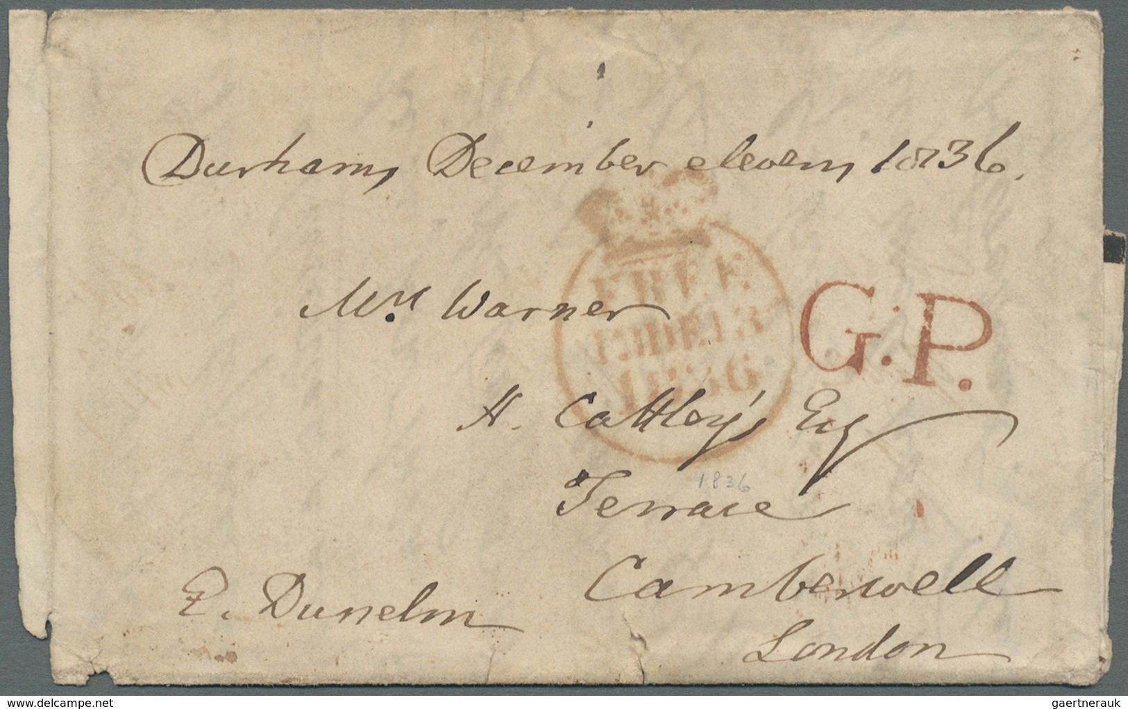 Br Großbritannien - Vorphilatelie: 1791/1850 ca., 360 early covers with a great variety of cancellation