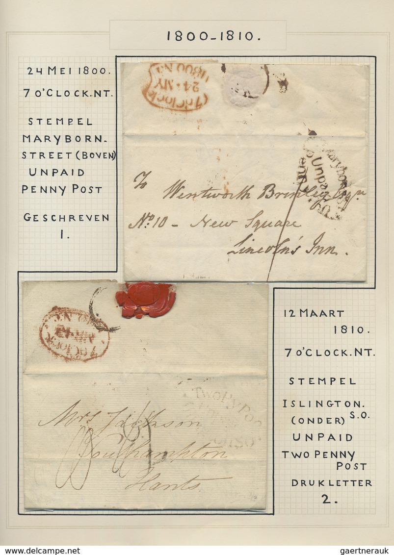 Br Großbritannien - Vorphilatelie: 1794-1860: Oldtime Exhibition Collection Of 54 Stampless Covers/enti - ...-1840 Préphilatélie