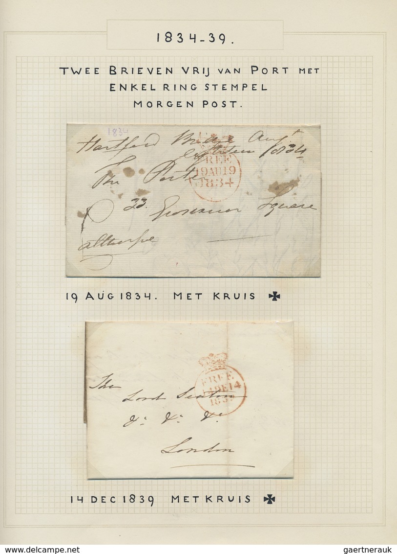 Br Großbritannien - Vorphilatelie: 1794-1860: Oldtime exhibition collection of 54 stampless covers/enti
