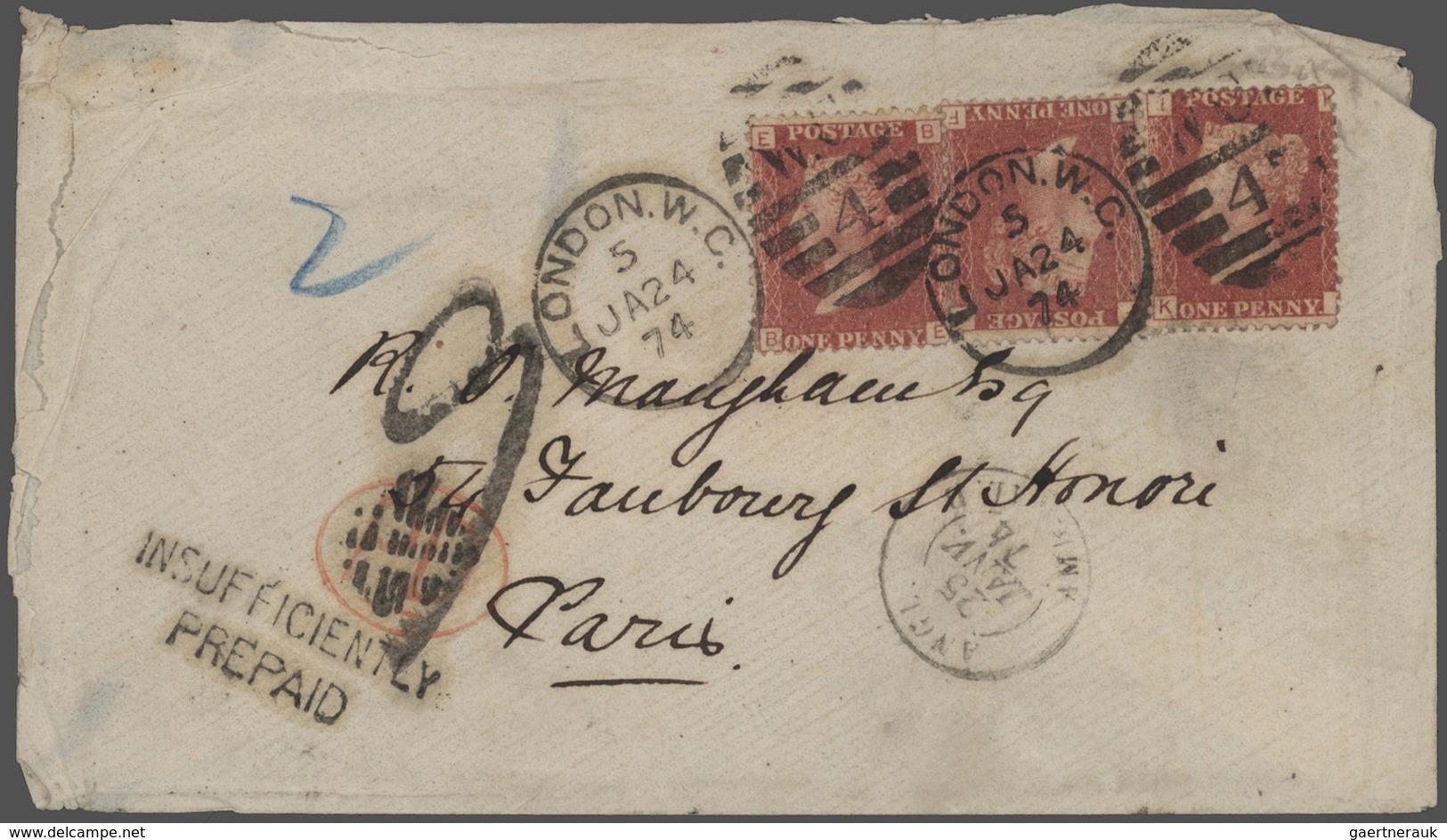 Br Großbritannien: 1836/1946: 77 better covers and postal stationeries including pre-philatelic, used A