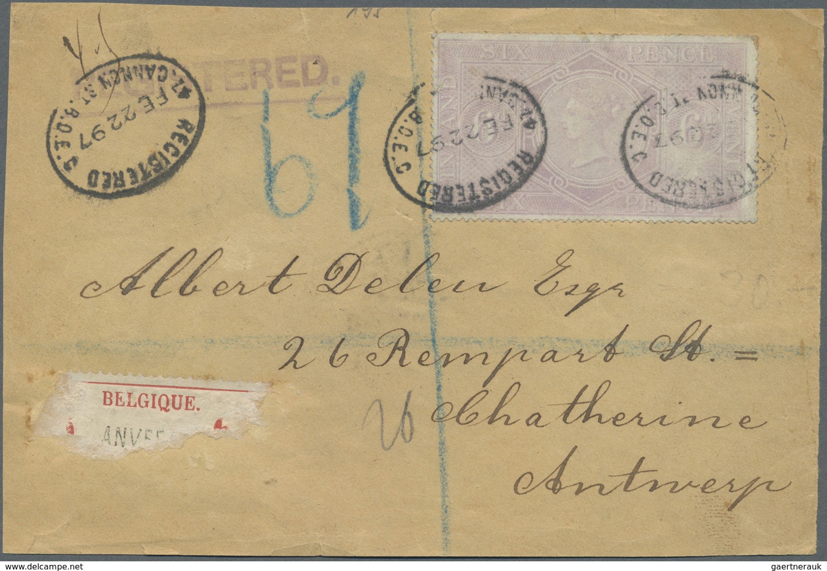 Br/Brfst Großbritannien: 1848/1940 (ca.), Lot Of 13 Items, Varied Condition, E.g. Stampless Letter 1848 To An - Autres & Non Classés