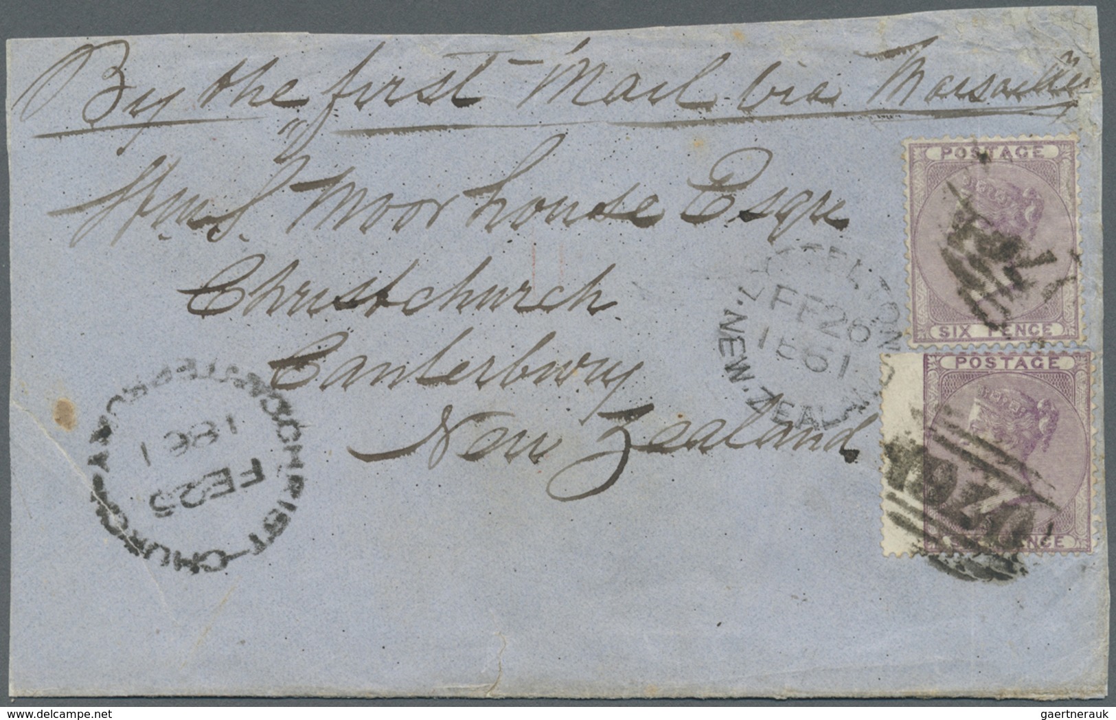 Br Großbritannien: 1858/1862 (ca.), Unusual Lot With Eight Covers Addressed To NEW ZEALAND Mostly At 6d - Autres & Non Classés