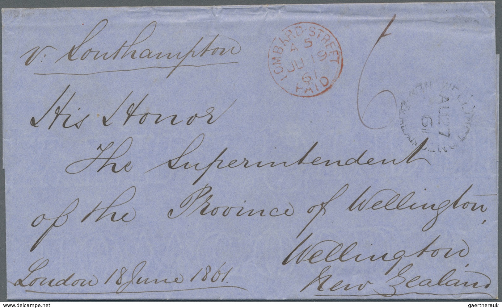 Br Großbritannien: 1858/1862 (ca.), Unusual Lot With Eight Covers Addressed To NEW ZEALAND Mostly At 6d - Sonstige & Ohne Zuordnung