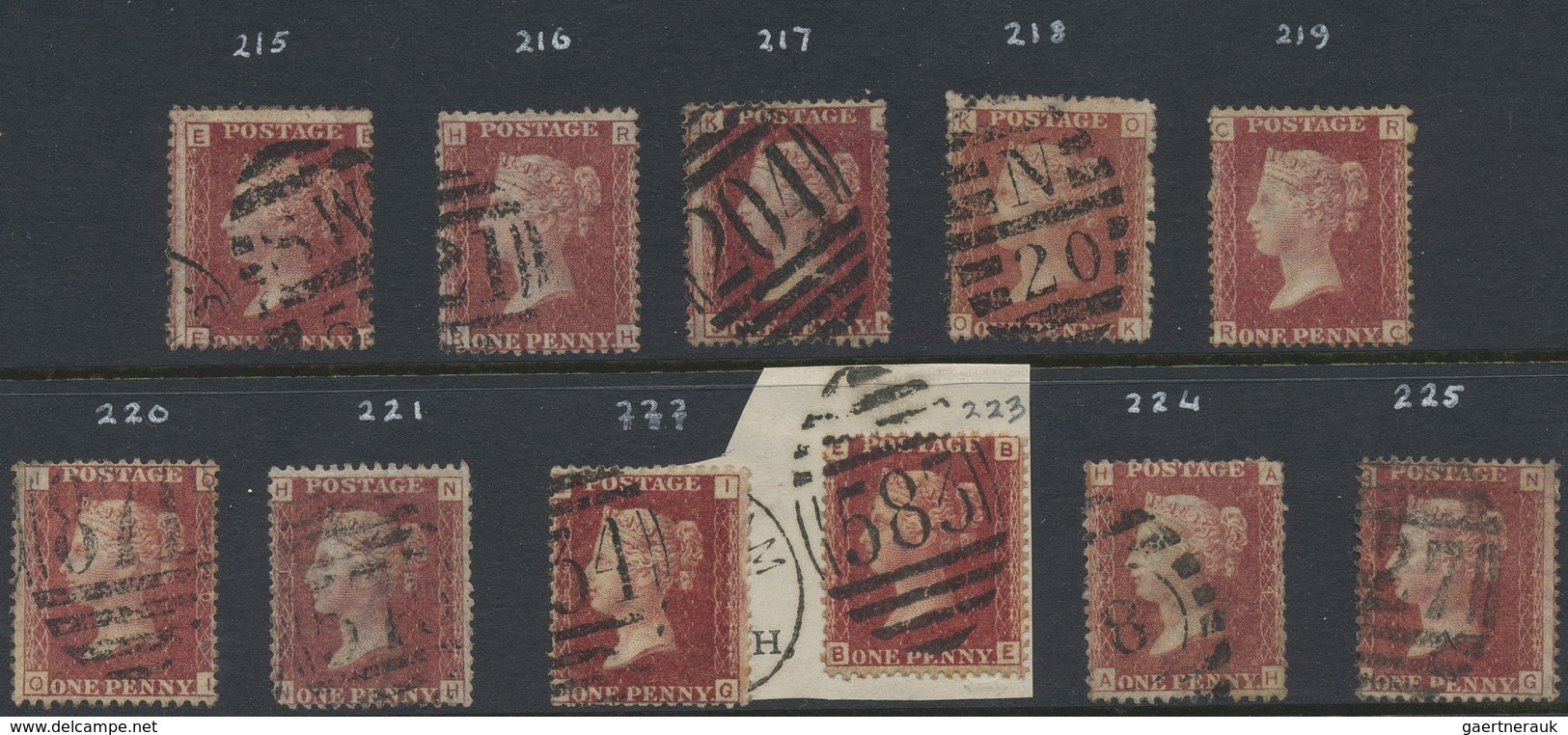 O Großbritannien: 1858-79: 1d. Red Collection Of All The Plate Numbers Except Plate 77, Total 154 Stam - Autres & Non Classés