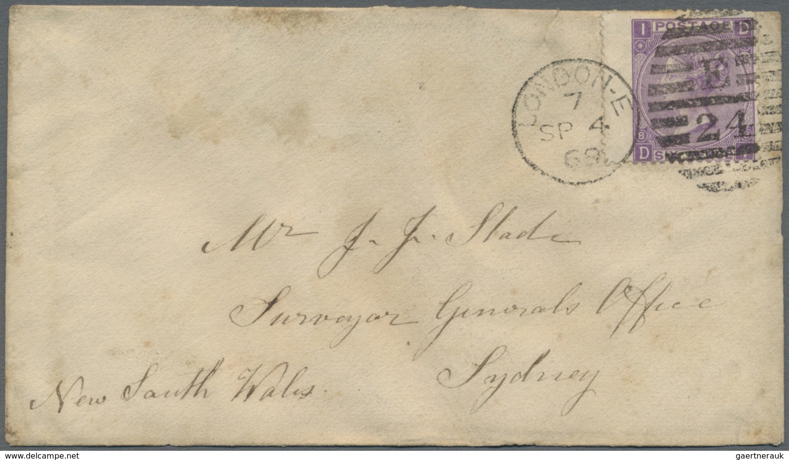 Br Großbritannien: 1859/1871 (ca.), Unusual Group With 7 Covers Addressed To New South Wales Incl. Diff - Autres & Non Classés